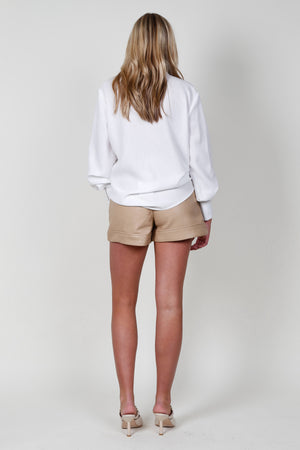 Perfect Faux Leather Shorts - Taupe