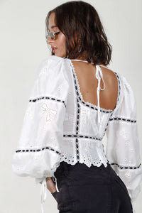 FOR LOVE & LEMONS | Rowan Top - White