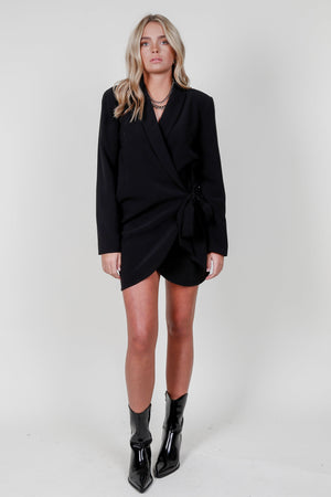 ASTR | Graciela Wrap Blazer Dress - Black