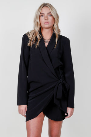 ASTR | Graciela Wrap Blazer Dress - Black