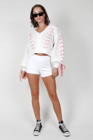 Zip it Mini Shorts - White