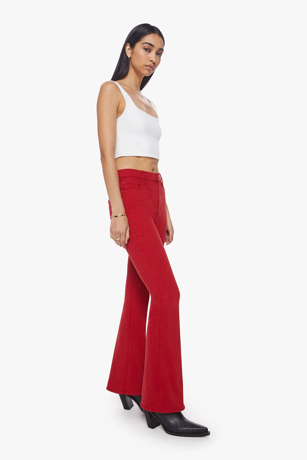 MOTHER | High Waisted Weekender Skimp - Haute Red