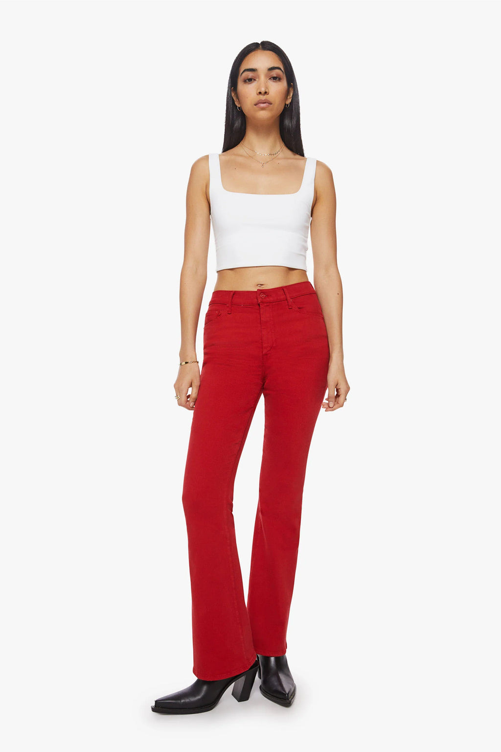 MOTHER | High Waisted Weekender Skimp - Haute Red