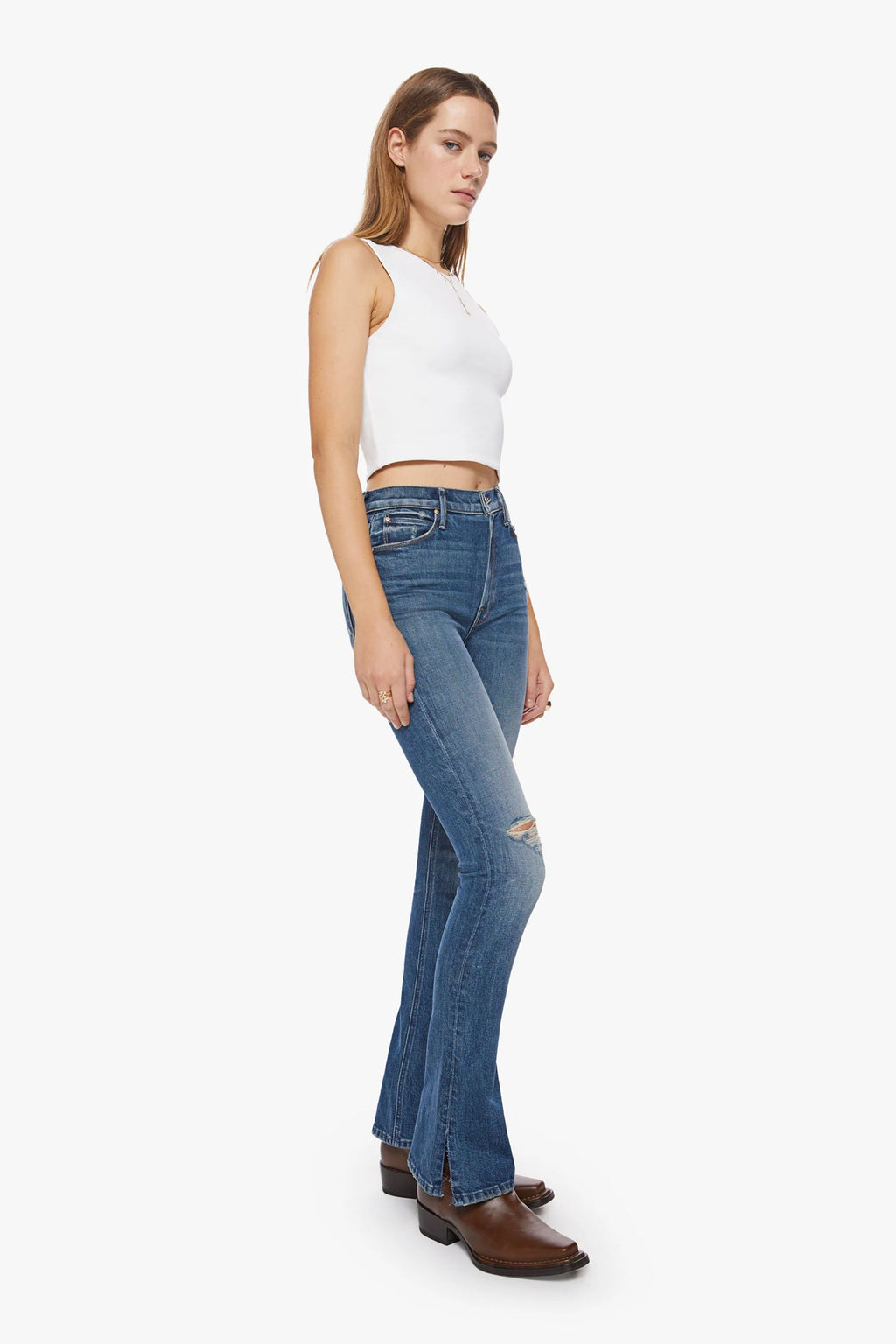 MOTHER | The HW Runaway Slice Heel - Morning Chores
