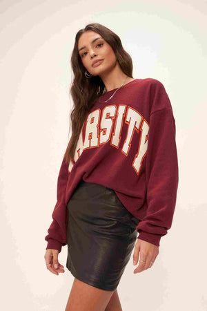 PROJECT SOCIAL T | Varsity Sweatshirt - Merlot