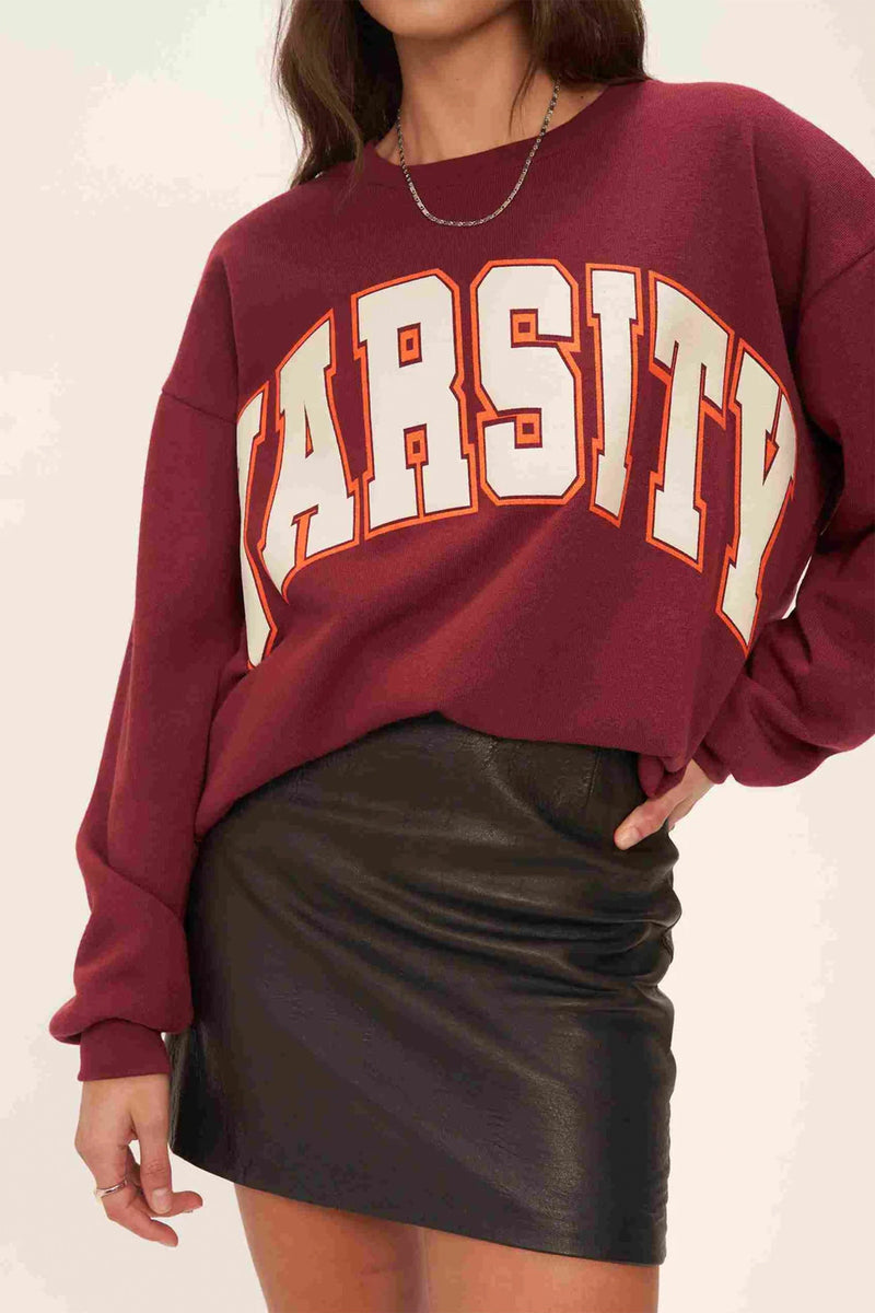 PROJECT SOCIAL T | Varsity Sweatshirt - Merlot