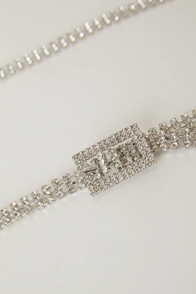 B-LOW THE BELT | Baby Farah Crystal Belt - Silver
