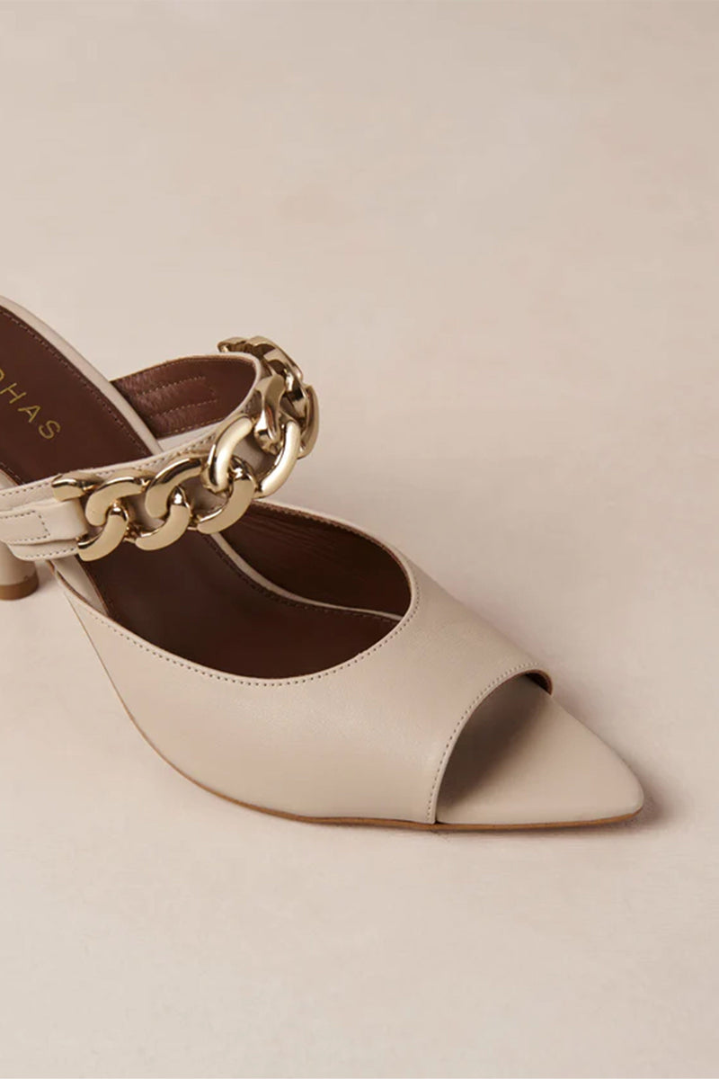 ALOHAS | Daisy Chain Strap Heels - Ivory