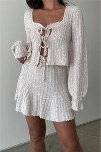 Soft Knit Skirt Set - Ivory