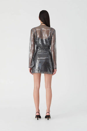 MISHA | Lexter Mini Dress - Smoke Grey