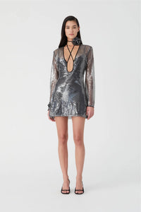 MISHA | Lexter Mini Dress - Smoke Grey