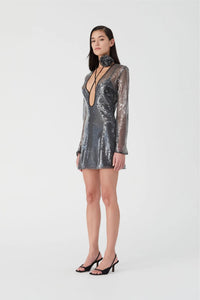 MISHA | Lexter Mini Dress - Smoke Grey
