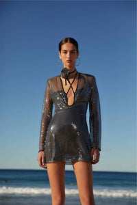 MISHA | Lexter Mini Dress - Smoke Grey