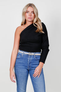 ASTR | Cosima One Shoulder Sweater - Black