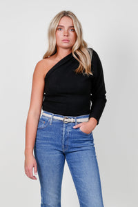 ASTR | Cosima One Shoulder Sweater - Black