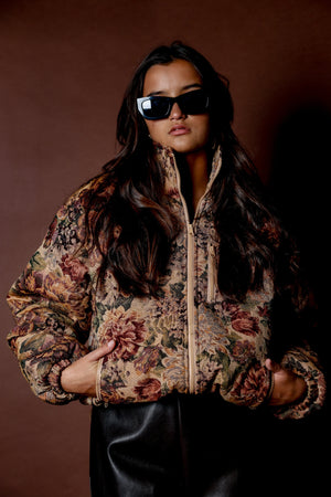 The Floral Puffer Jacket - Floral