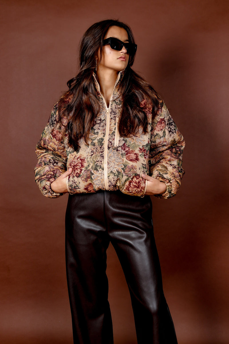The Floral Puffer Jacket - Floral