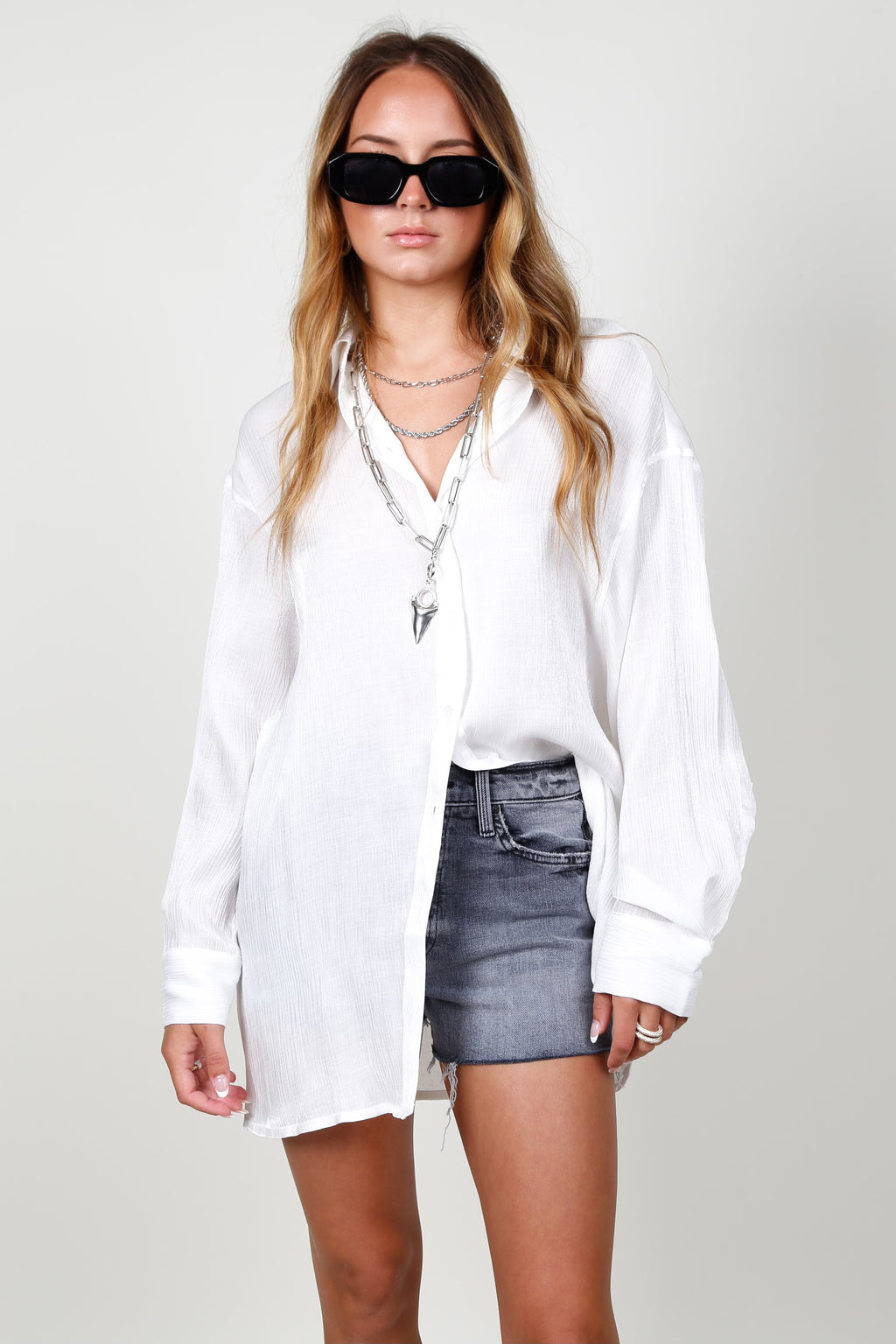 LINE & DOT | Frankie Button Down - White