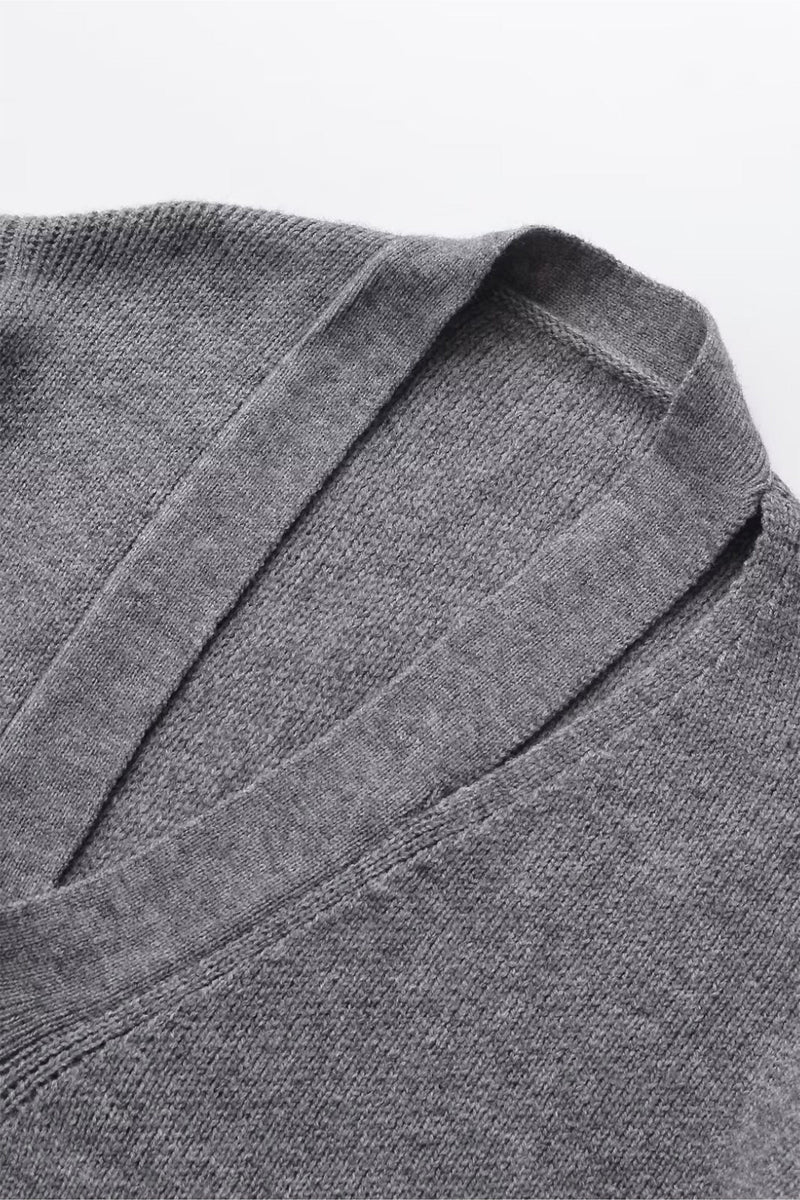 Irregular Button Cardigan - Grey