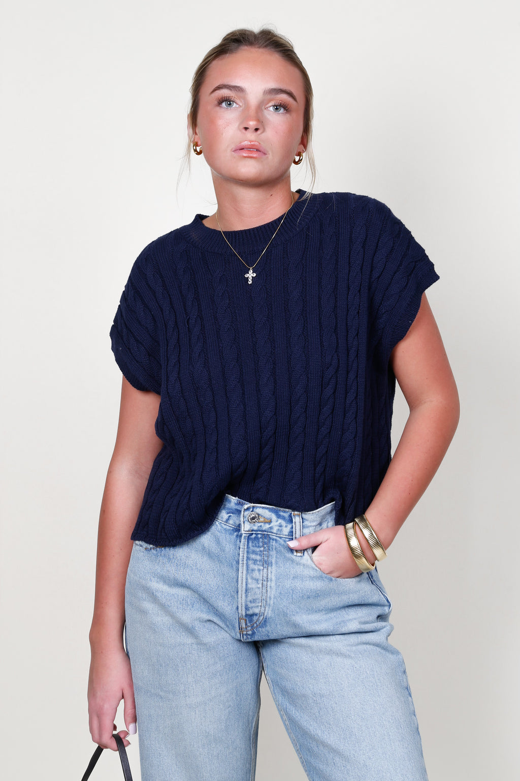 The Kelly Sweater Vest - Navy