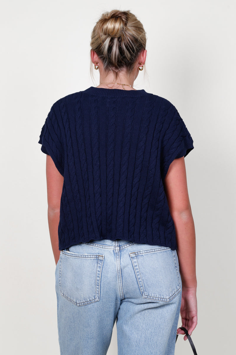The Kelly Sweater Vest - Navy