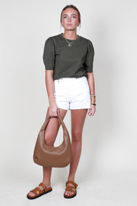 FRAME| Draped Femme Tee - Fatigue