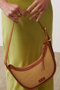 SANCIA | The Luna Bag - Cognac Raffia