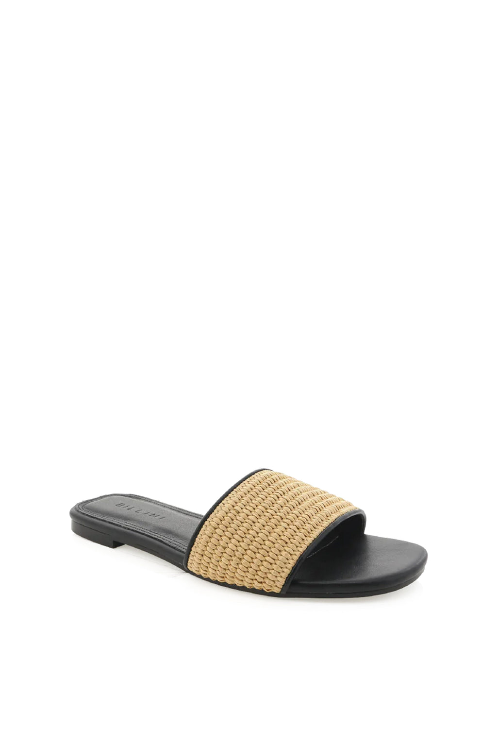 BILLINI | Pakuna Flat Sandal - Natural Raffia Black