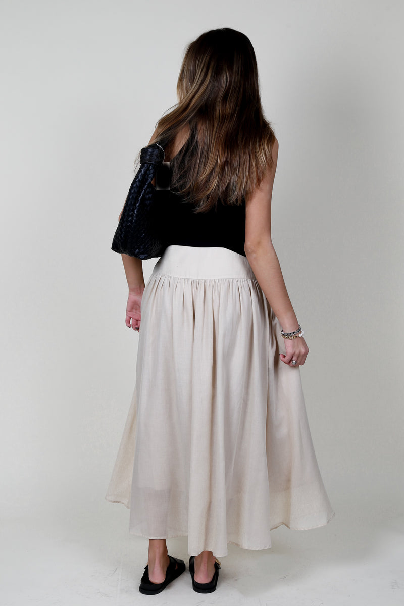 LUCY PARIS | Sayer Maxi Skirt - Beige