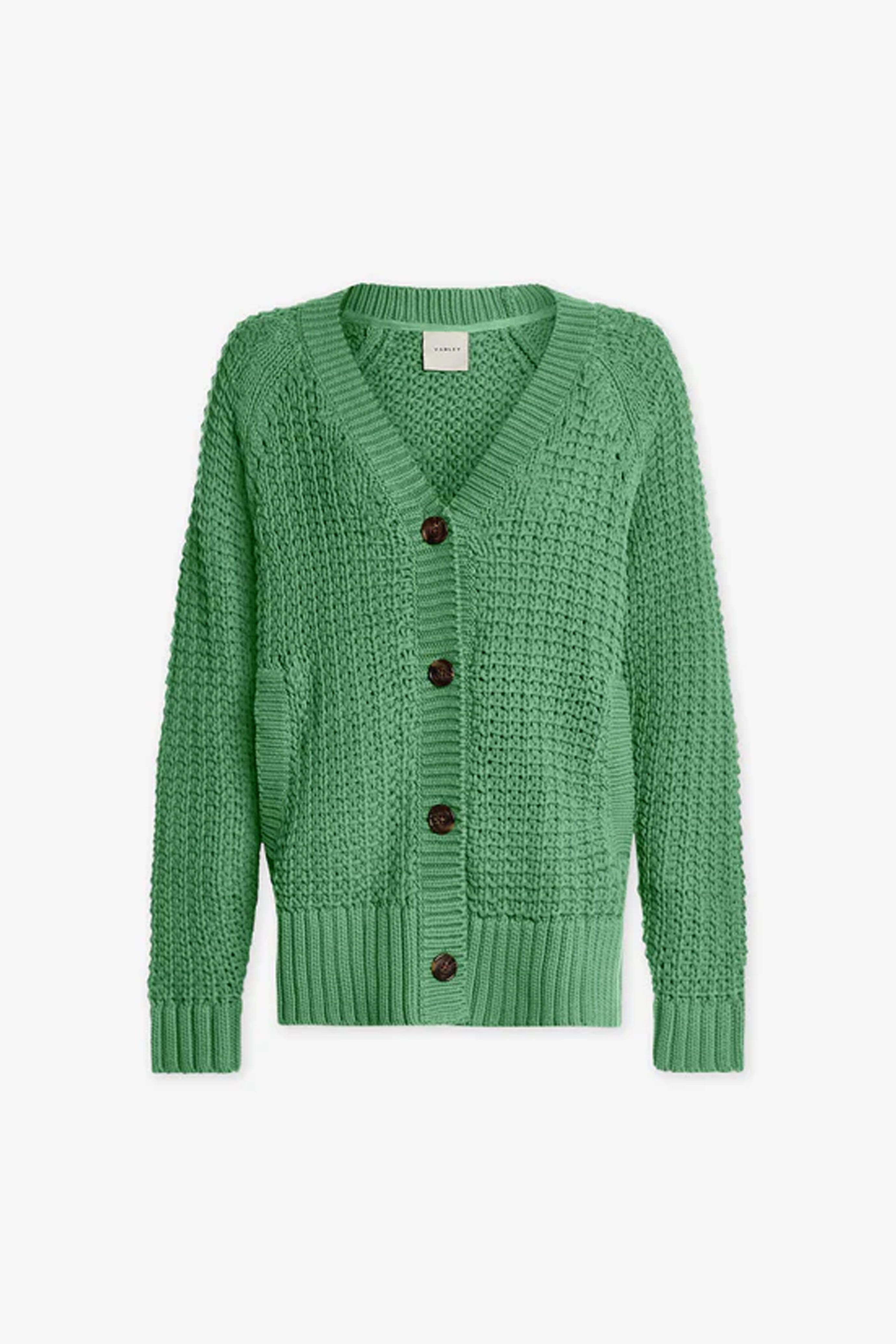 VARLEY | Carla Chunky Rib Cardigan - Jadesheen – Scarlet