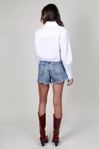 ENZA COSTA | Cotton Drawcord Shirt - White