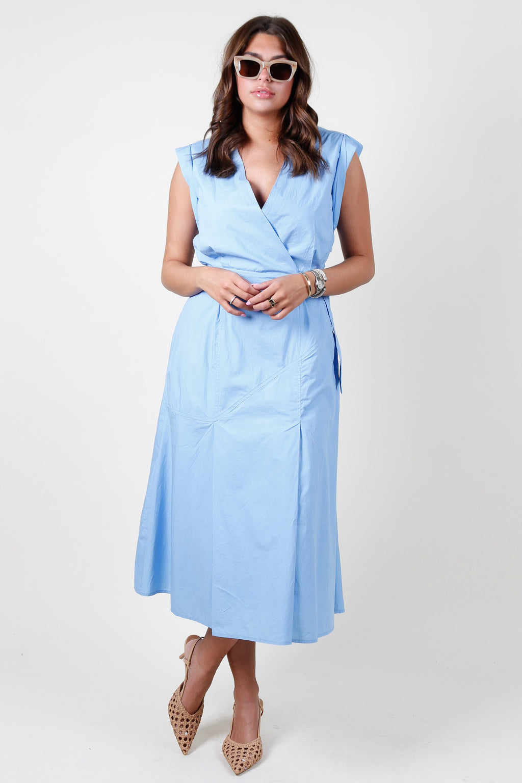 DEREK LAM | Arabella Belted Midi Dress - Azure