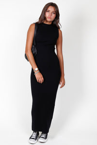 ENZA COSTA | Silk Sweater Knit Mockneck Dress - Black