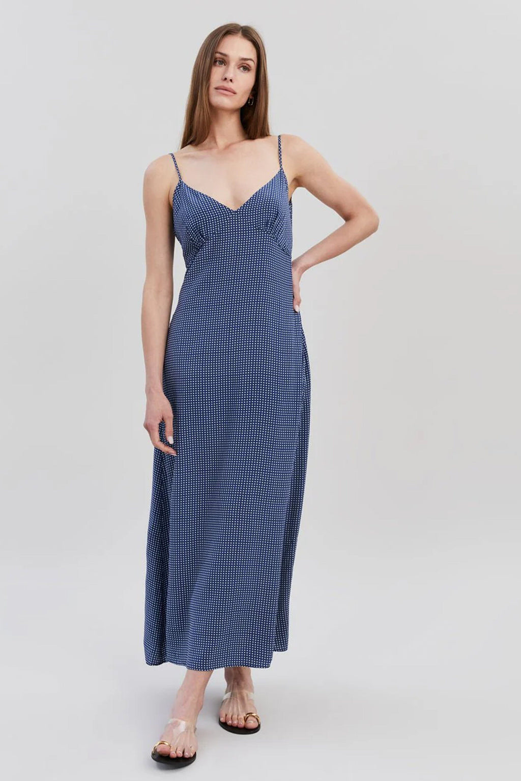 SOLID & STRIPED | The Rosetta Dress - Midnight Blue Polka Dot