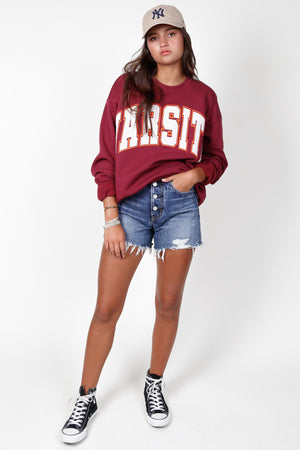 PROJECT SOCIAL T | Varsity Sweatshirt - Merlot
