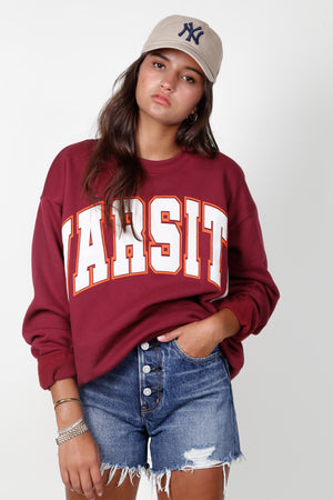 PROJECT SOCIAL T | Varsity Sweatshirt - Merlot