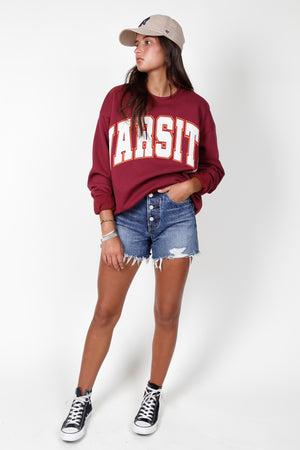PROJECT SOCIAL T | Varsity Sweatshirt - Merlot