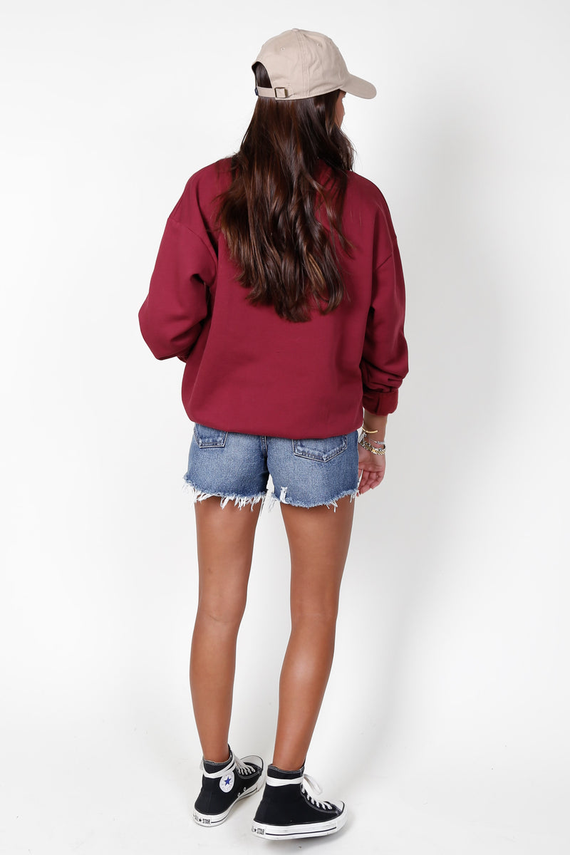 PROJECT SOCIAL T | Varsity Sweatshirt - Merlot