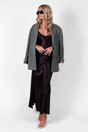 ENZA COSTA | Bias Cut Maxi - Bitter Brown