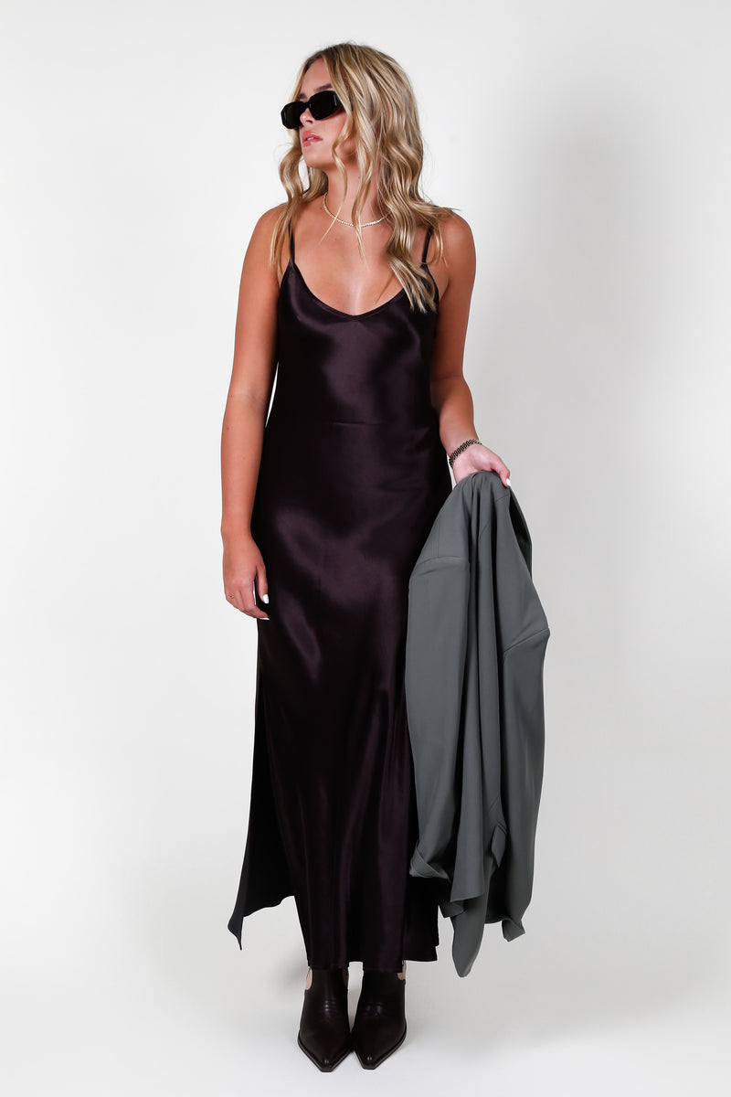 ENZA COSTA | Bias Cut Maxi - Bitter Brown