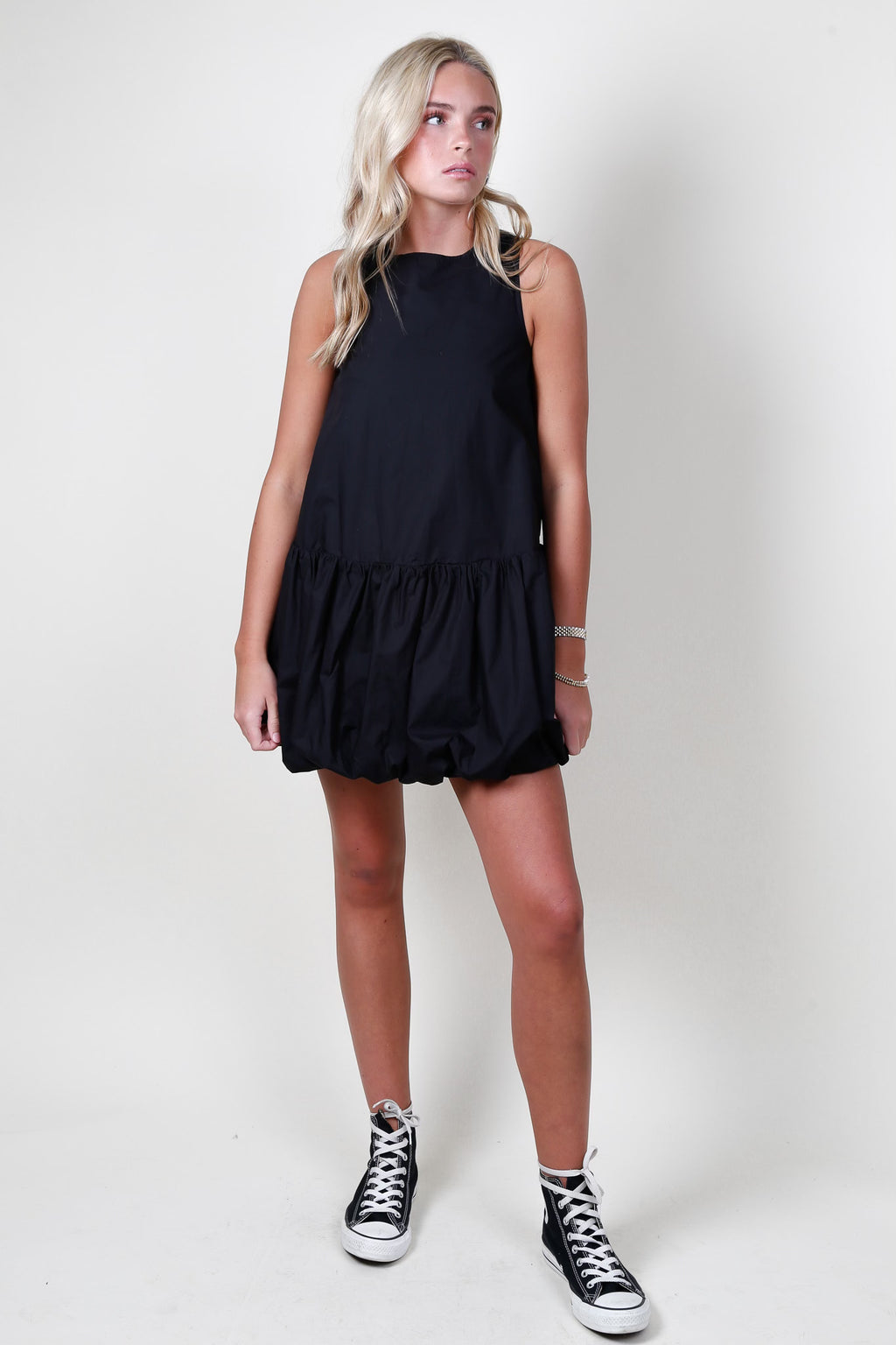 EN SAISON | Bubble Hem Mini Dress - Black