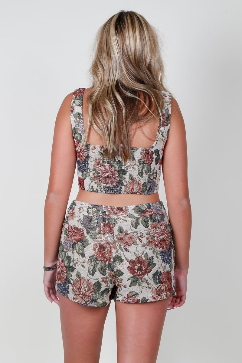 Sofia Skort - Floral Jacquard
