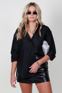 ENZA COSTA | Oversized Shirt - Black