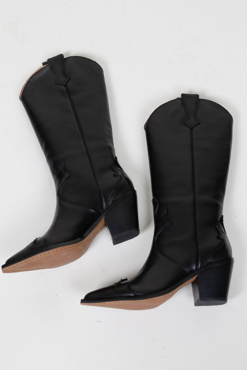 ALIAS MAE | Margot Western Boots - Black