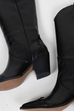 ALIAS MAE | Margot Western Boots - Black