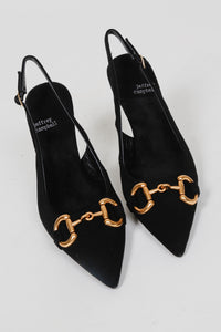 JEFFREY CAMPBELL | Estella Sling Pump - Black Suede