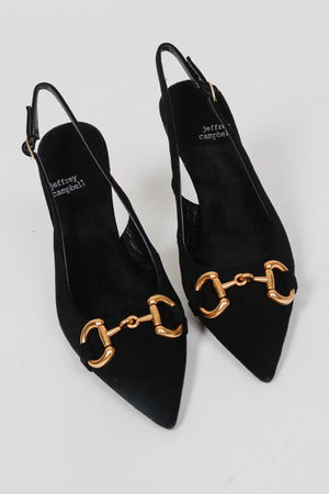 JEFFREY CAMPBELL | Estella Sling Pump - Black Suede