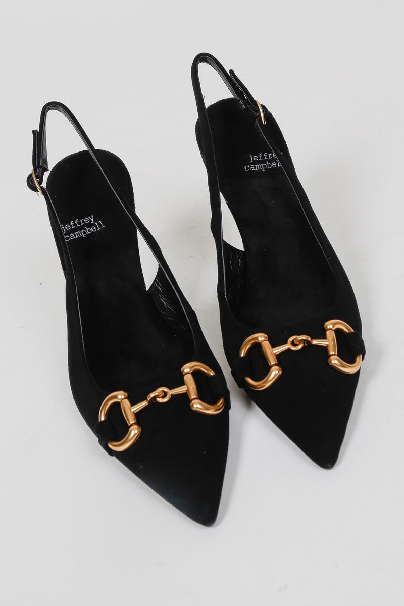 JEFFREY CAMPBELL | Estella Sling Pump - Black Suede