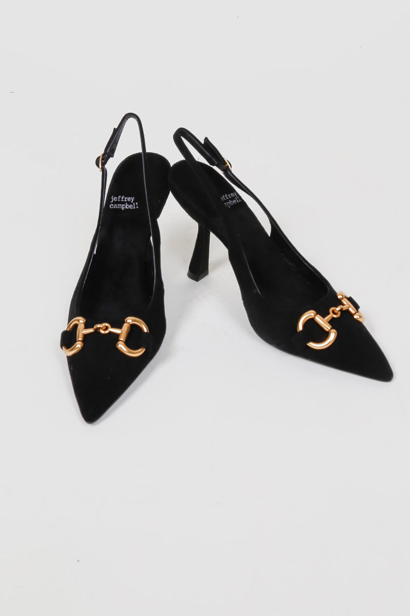 JEFFREY CAMPBELL | Estella Sling Pump - Black Suede