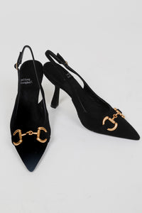 JEFFREY CAMPBELL | Estella Sling Pump - Black Suede